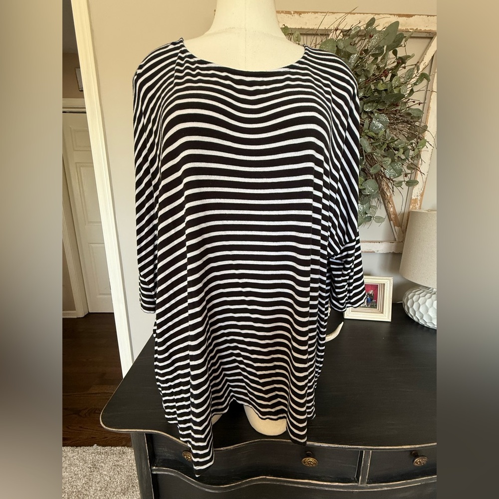 AE soft and sexy Black and White Striped Women's Top